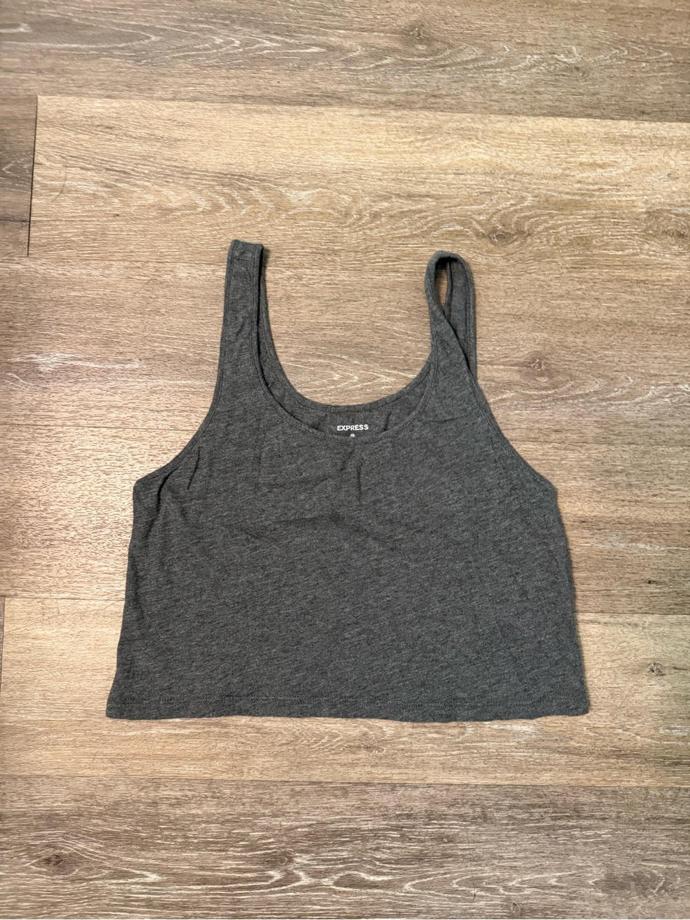 Express Women's Dark Gray Cropped Tank Top